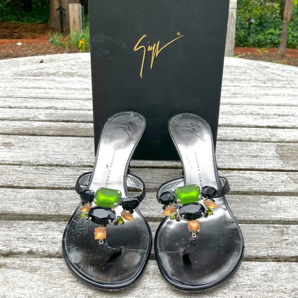 💎Jeweled Slides Sandals Heels - Size 7.5B - Picture 2 of 13